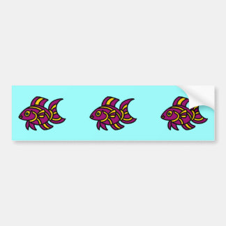 Pegatina Para Coche Ditzyfish púrpura con las rayas amarillas