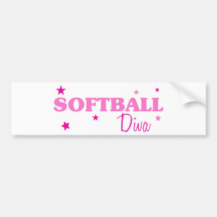 Pegatina Para Coche Diva de Softbol