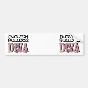 Pegatina Para Coche DIVA inglesa del bulldog