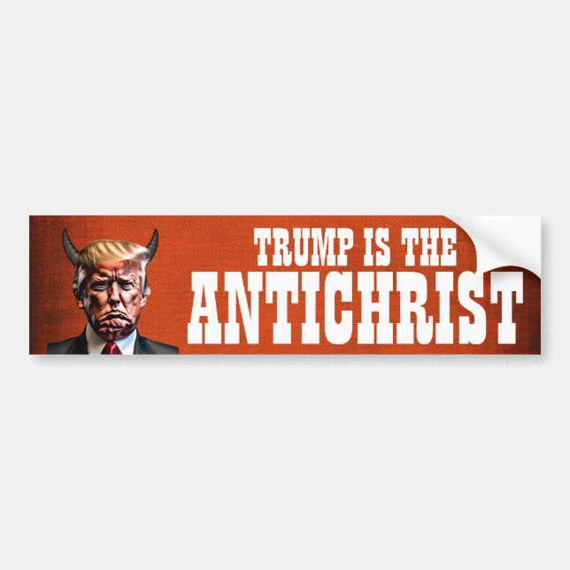 Pegatina Para Coche Divertido "Anticristo" Trump (Frente)