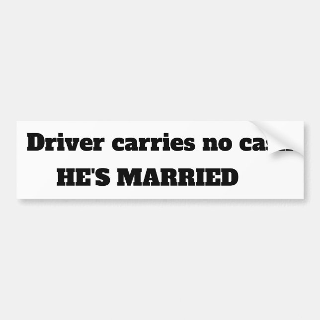 Pegatina Para Coche Divertido él se ha casado (Frente)
