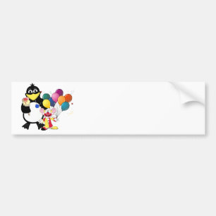 Pegatina Para Coche Divertido pingüino y personalizado de payasos