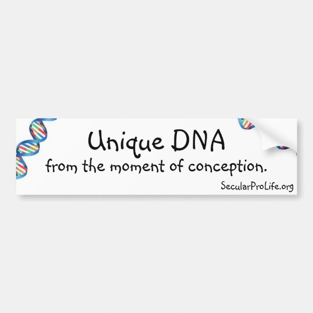 Pegatina Para Coche DNA única a partir del momento de concepto (Frente)