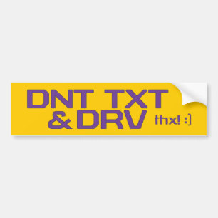 PEGATINA PARA COCHE DNT TXT Y DRV