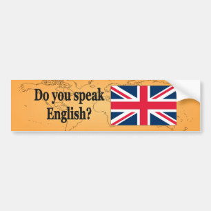 Pegatina Para Coche Do you speak English? in English. Flag bf