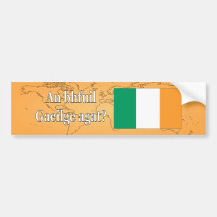 Pegatina Para Coche Do you speak Irish? in Irish. Flag wf