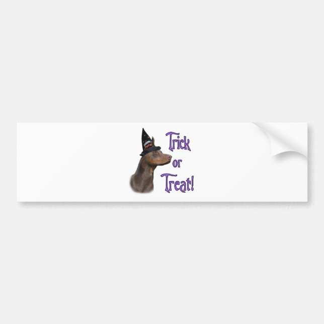 Pegatina Para Coche Doberman Pinscher (rojo) Trick (Frente)
