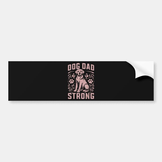 Pegatina Para Coche Dog Dad Strong Dog Dad (Frente)