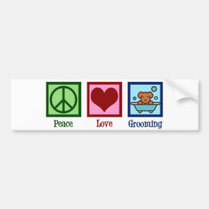 Pegatina Para Coche Dog Groomer Peace Love Mascota Grooming