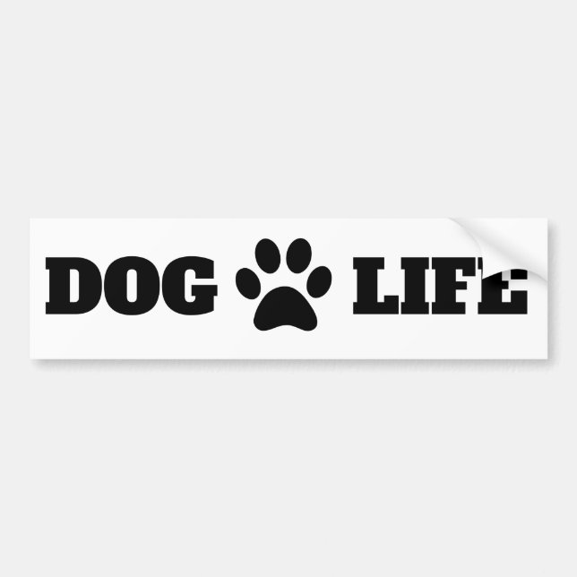 Pegatina Para Coche Dog Life Paw Print Cute (Frente)
