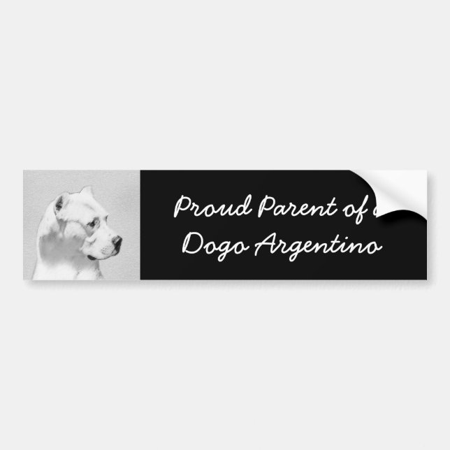 Pegatina Para Coche Dogo Argentino Painting - Original Dog Art (Frente)