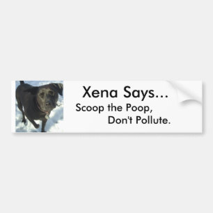Pegatina Para Coche dogs20039, Xena dice…, no contaminan, …