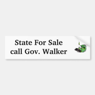 Pegatina Para Coche dólar-Rótulo, estado para Salecall Gov. Walker