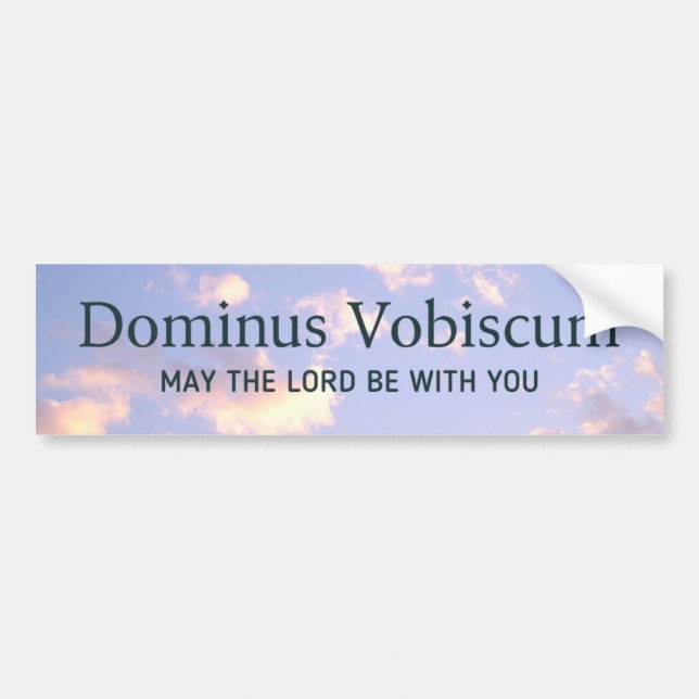 Pegatina Para Coche Dominus Vobiscum Trad Católica Masa Latina Cielo A (Frente)