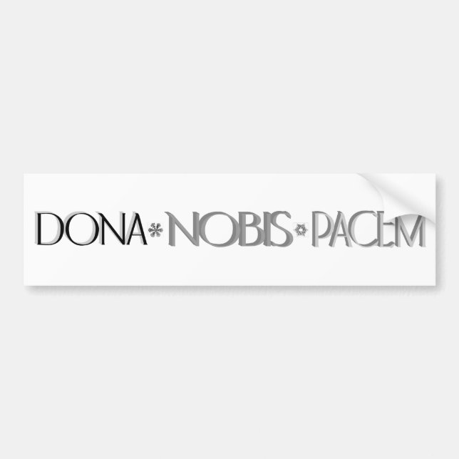 Pegatina Para Coche Dona Nobis Pacem, Traducción latina: Danos Paz (Frente)