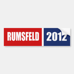 PEGATINA PARA COCHE DONALD RUMSFELD 2012