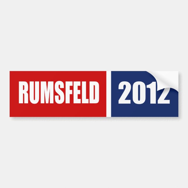 PEGATINA PARA COCHE DONALD RUMSFELD 2012 (Frente)