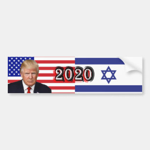 Pegatina Para Coche Donald Trump 2020 - Banderas de Estados Unidos/Isr