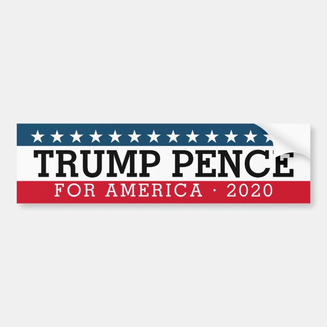 Pegatina Para Coche Donald Trump Mike Pence - Diseño Tradicional 2020 (Frente)