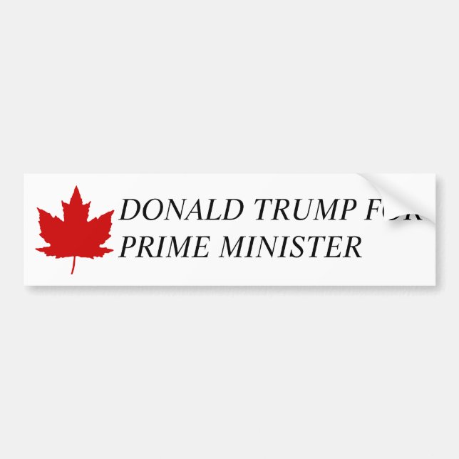 Pegatina Para Coche Donald Trump para el primer ministro de Canadá (Frente)