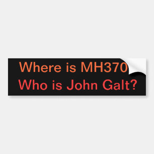 Pegatina Para Coche ¿Dónde está MH370? ¿Quién es Juan Galt?