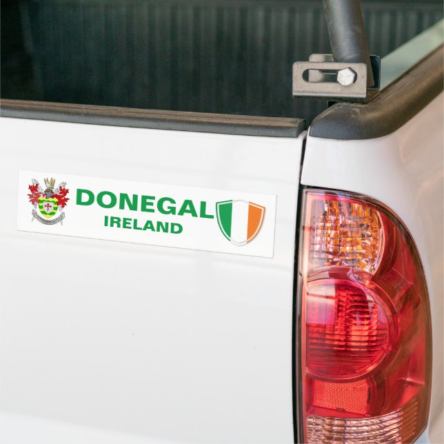 Pegatina Para Coche Donegal Ireland Escudo e bandera irlandesa (En Camión)