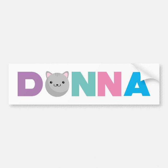 Pegatina Para Coche Donna Gray o Ginger Cat Bumper Sticker (Frente)