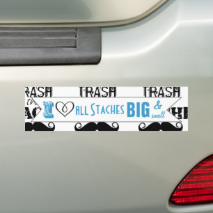 Pegatina Para Coche Don't Trash the Stache Mustache Retro Hipster
