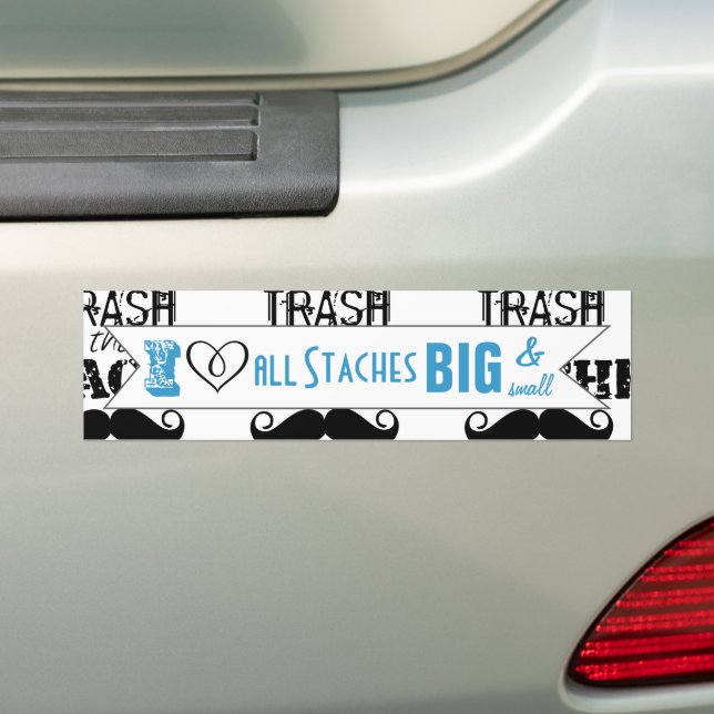 Pegatina Para Coche Don't Trash the Stache Mustache Retro Hipster (en coche)