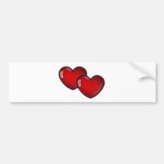 Pegatina Para Coche Dos corazones rojos