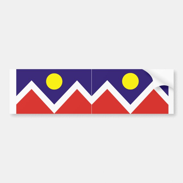 Pegatina Para Coche Dos Denver, Bandera Colorado (Frente)