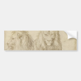 Pegatina Para Coche Dos Leones (Animales Silvestres) (Albrecht Durer)