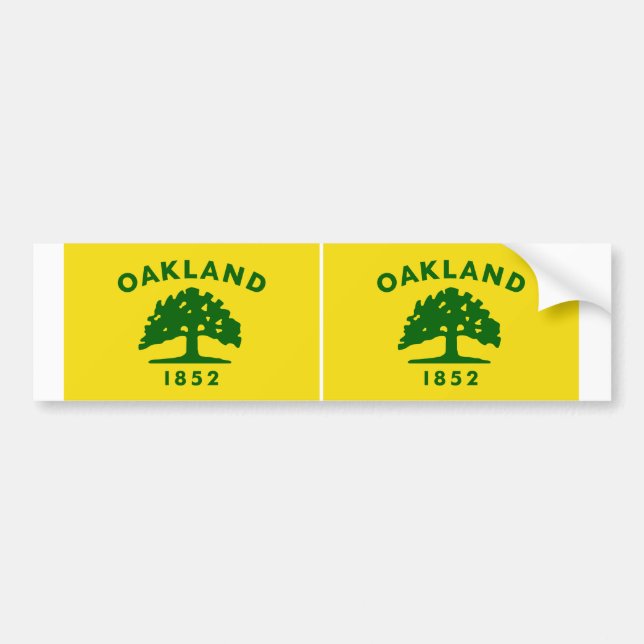 Pegatina Para Coche DOS Oakland, Bandera de California (Frente)
