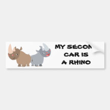 Dos Personalizados Rinocerontes Bumper Sticker