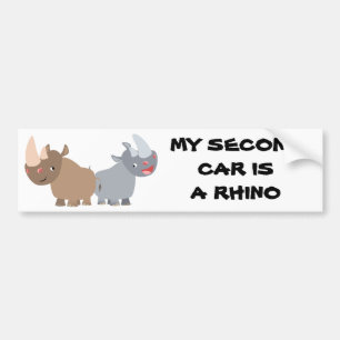 Pegatina Para Coche Dos Personalizados Rinocerontes Bumper Sticker