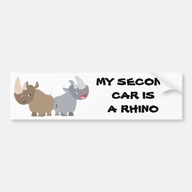 Pegatina Para Coche Dos Personalizados Rinocerontes Bumper Sticker (Frente)