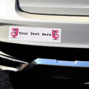 Pegatina Para Coche Dos sillas rosadas de mediados de siglo con gatos