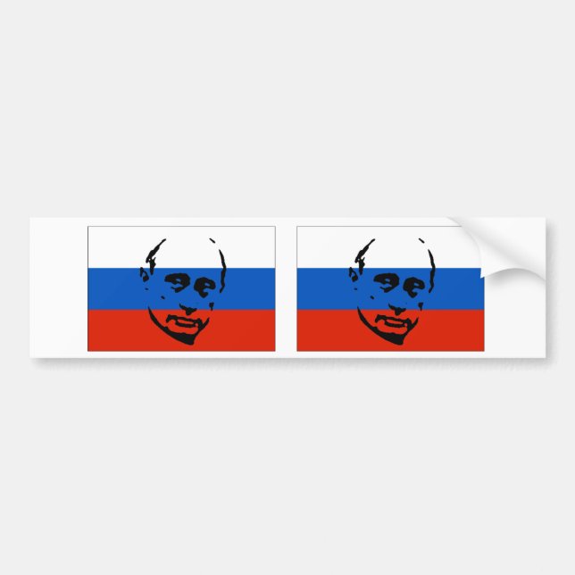 Pegatina Para Coche DOS Vladimir Putin/bandera rusa (Frente)