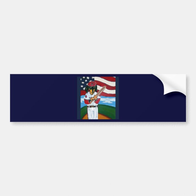 Pegatina Para Coche Doxie de béisbol (Frente)