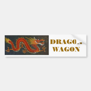 PEGATINA PARA COCHE DRAGÓN ROJO DEL DIBUJO ANIMADO