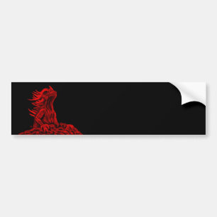 Pegatina Para Coche Dragón rojo pequeño