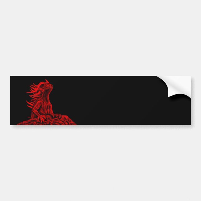 Pegatina Para Coche Dragón rojo pequeño (Frente)