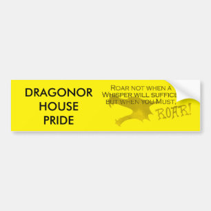 Pegatina Para Coche Dragonor House Orgullo Bumpersticker con Motto