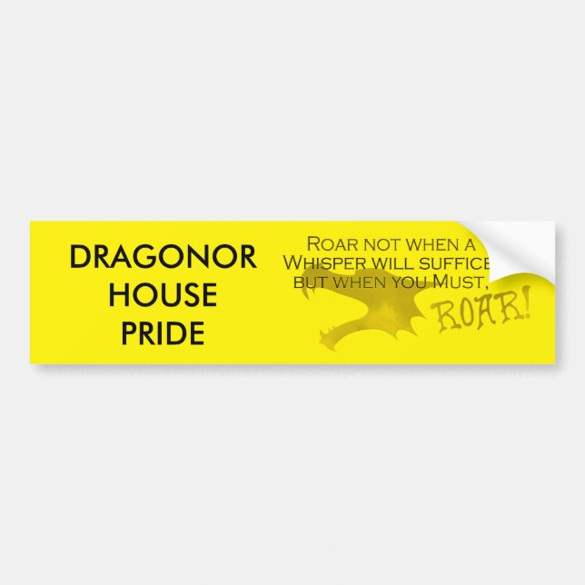 Pegatina Para Coche Dragonor House Orgullo Bumpersticker con Motto (Frente)