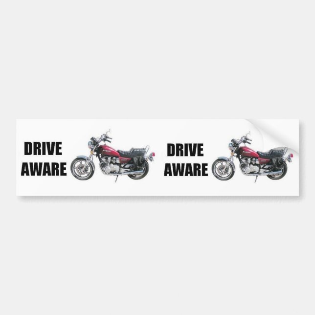 Pegatina Para Coche Drive Aware - Motocicleta (Frente)