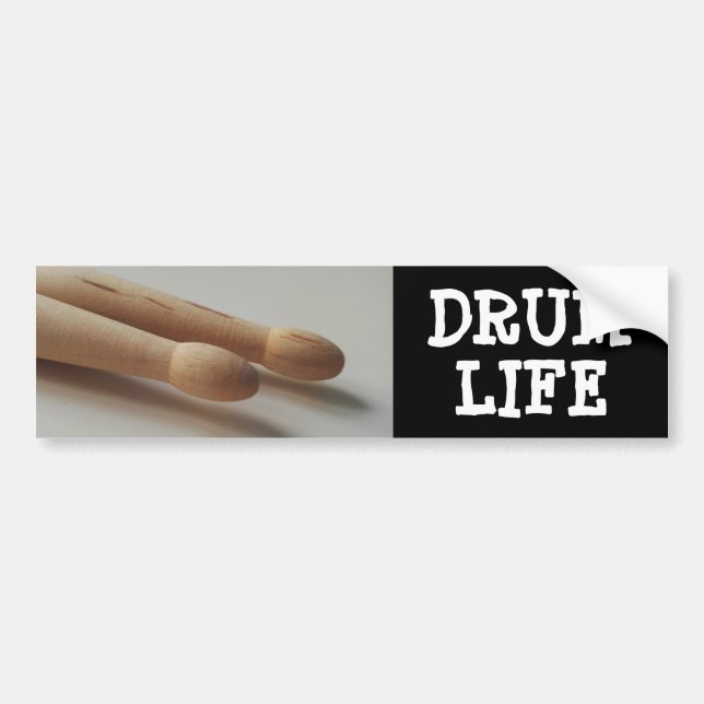 Pegatina Para Coche Drum Life Drummer Drumsticks Guay (Frente)