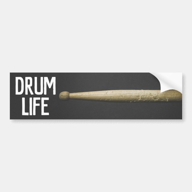 Pegatina Para Coche Drum Life Drumstick Percussionist Drummer (Frente)
