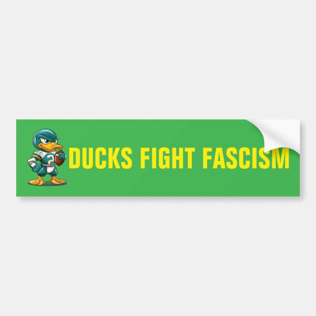PEGATINA PARA COCHE DUCKS FIGHT FASCISM (Frente)