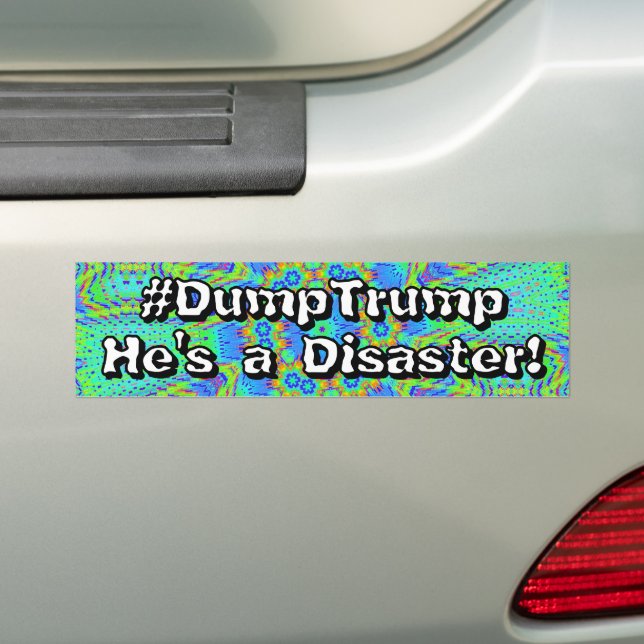 Pegatina Para Coche #DumpTrump ¡Es un desastre!  (en coche)