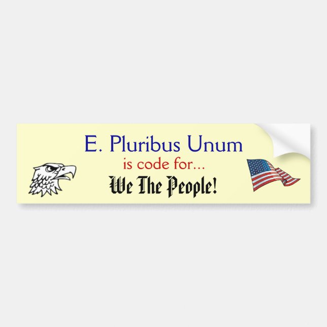 Pegatina Para Coche E Pluribus Unum (Frente)